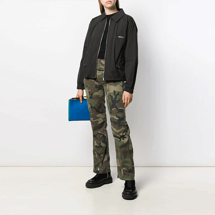 Lookbook (Women) AMBUSH FW21 Black Zip-Up Collared Jacket 12111822BLACK