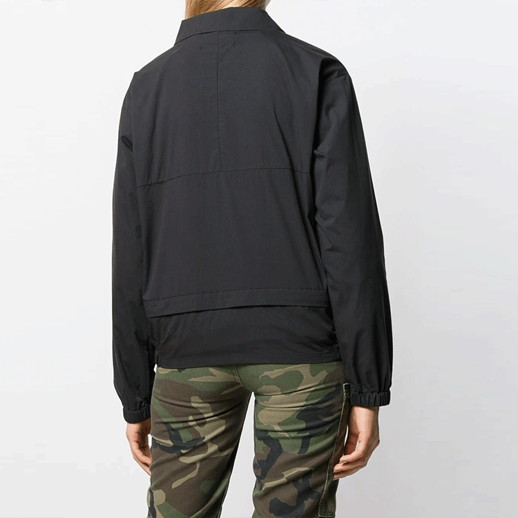 Shop (Women) AMBUSH FW21 Black Zip-Up Collared Jacket 12111822BLACK