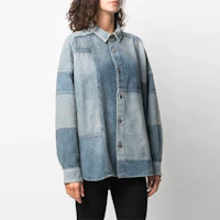 Purchase (W) AMBUSH FW21 藍色丹寧拼接長袖襯衫 BWYD001S21DEN0014545