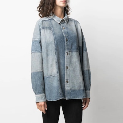 (W) AMBUSH 2021秋冬蓝色牛仔拼接长袖衬衫 BWYD001S21DEN0014545 Purchase (W) AMBUSH 2021秋冬蓝色牛仔拼接长袖衬衫 BWYD001S21DEN0014545