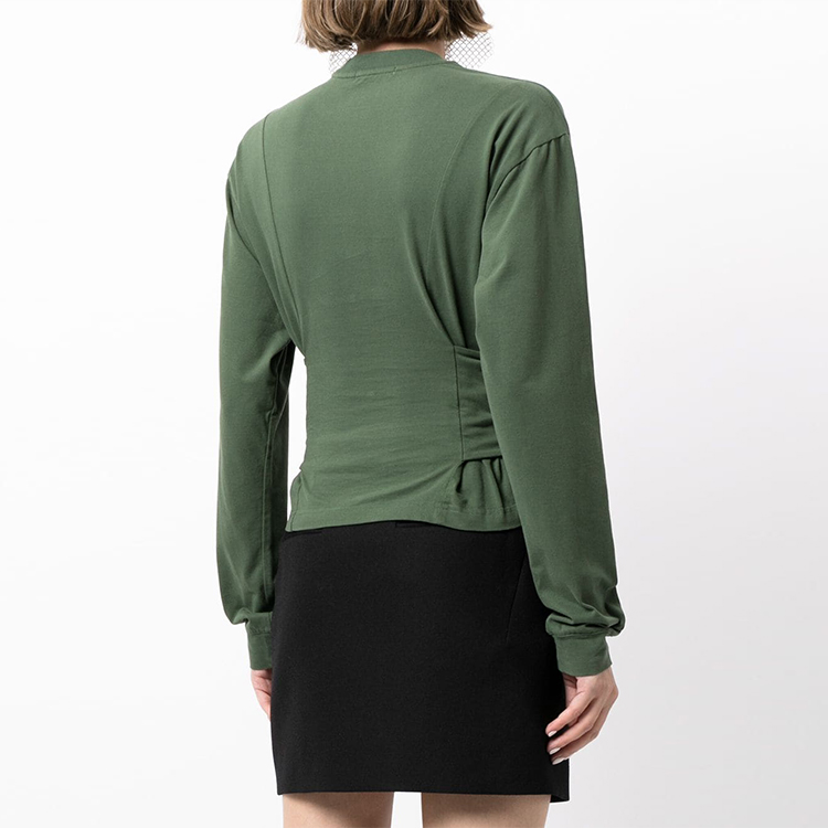 Shop (W) AMBUSH 2021秋冬绿色长袖腰部设计圆领T恤。 BWAB008F21JER0015719