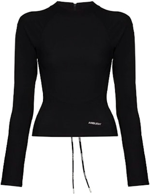 (Women) AMBUSH FW21 Logo Crewneck Fitness Shirt Black BMAD001F20FAB0011000 Buy (Women) AMBUSH FW21 Logo Crewneck Fitness Shirt Black BMAD001F20FAB0011000