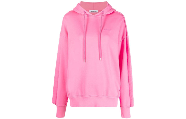 Order (W) AMBUSH 2021秋冬粉色刺绣标志连帽衫. BWBB006F21FLE0013030