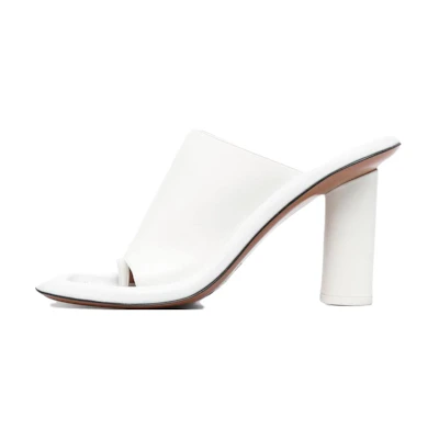 (W) AMBUSH Heeled Leather Slides 'White'