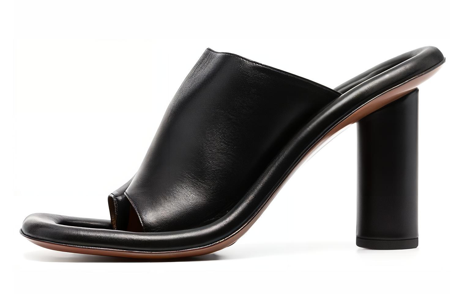 (Women) AMBUSH Leather Pumps 'Black Chunky Heel' BWIJ001S21LEA0011000