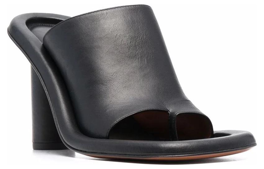 Order (W) AMBUSH 黑色皮革穆勒鞋 BWIJ001F21LEA0011010