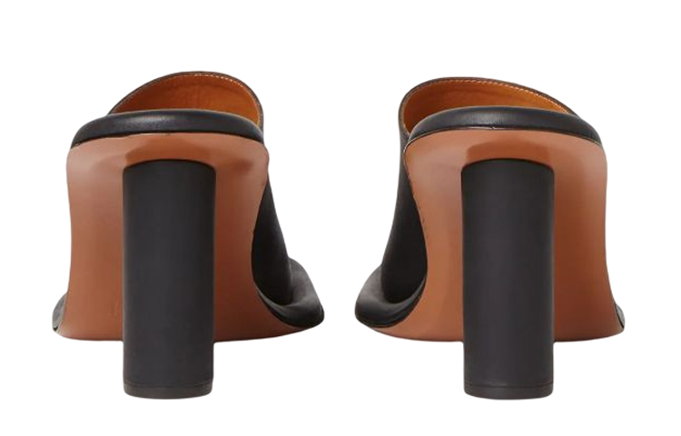 Purchase (W) AMBUSH 黑色皮革穆勒鞋 BWIJ001F21LEA0011010