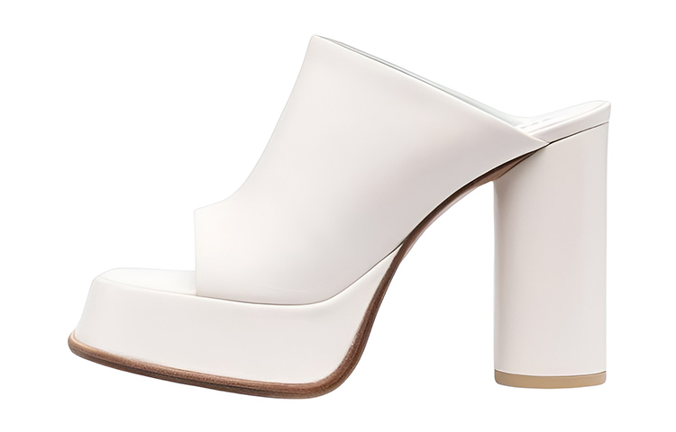 (Women) AMBUSH Mule 'White Calfskin' BWIJ003F22LEA0010100