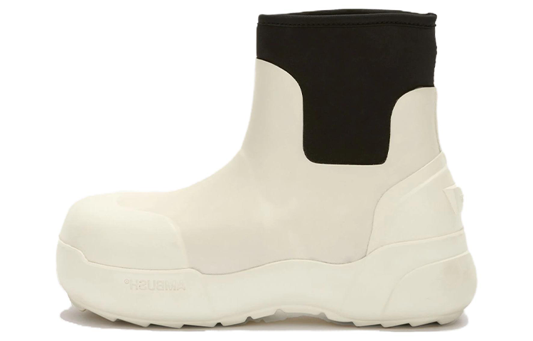 (Women) AMBUSH Rubber Round Toe Bootie 'White' BMIE003S23MAT0010110