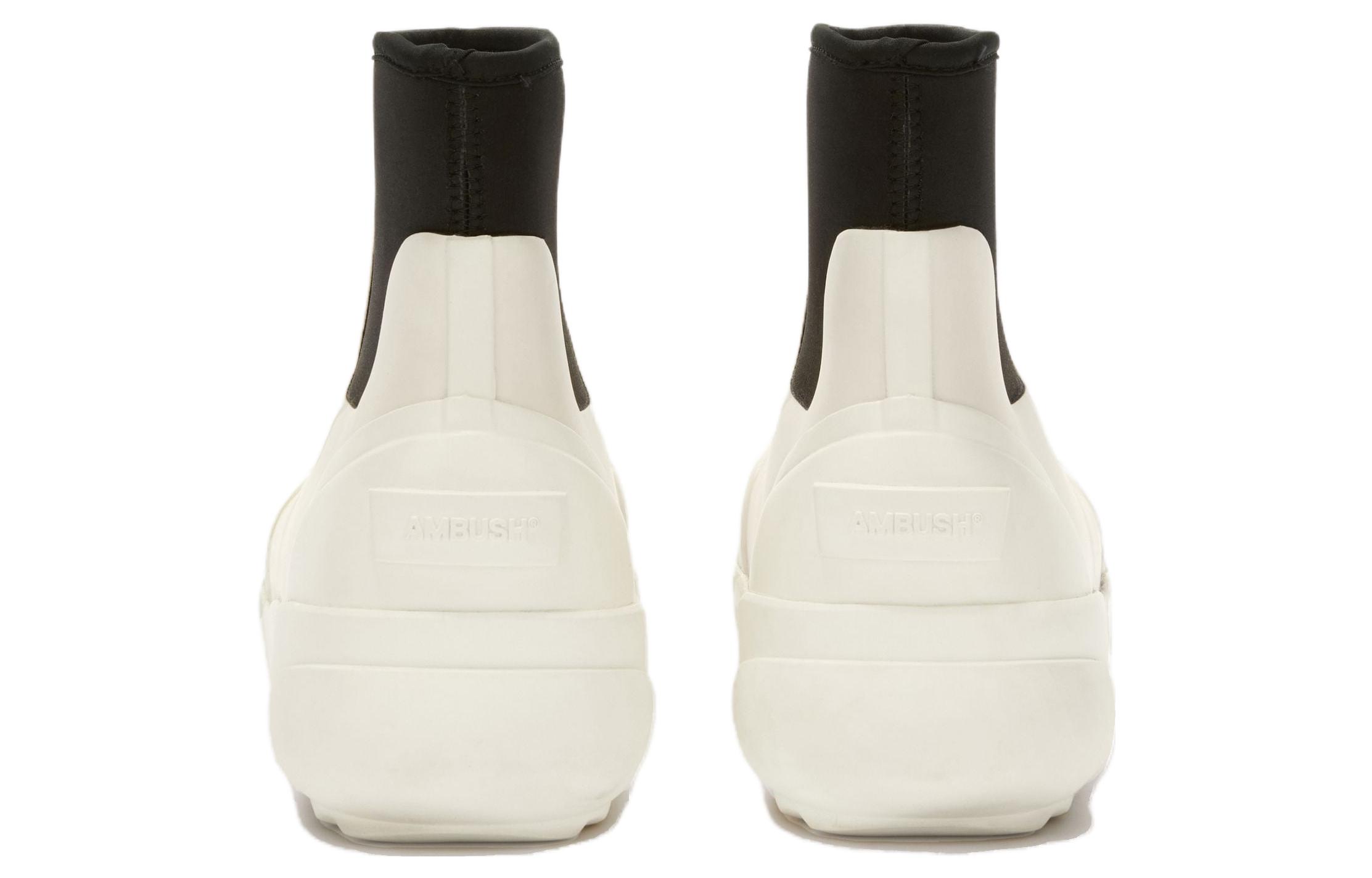 Shop (W) AMBUSH 白色圆头橡胶短靴 BMIE003S23MAT0010110