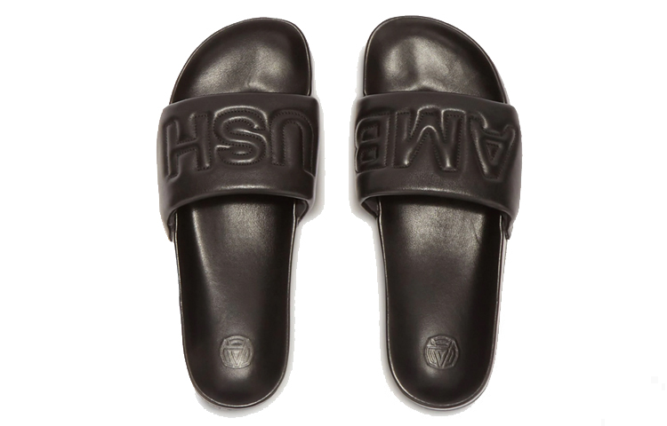 Lookbook (W) AMBUSH 黑色皮拖鞋 BWIC001F21LEA0011010