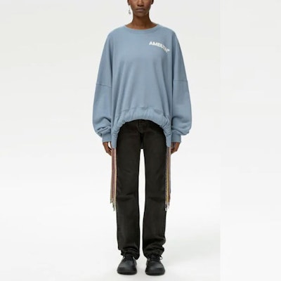 (W) Sudadera Azul con Cordón AMBUSH SS21 Crewneck. BWBA003S21FLE0014004 Shop (W) Sudadera Azul con Cordón AMBUSH SS21 Crewneck. BWBA003S21FLE0014004