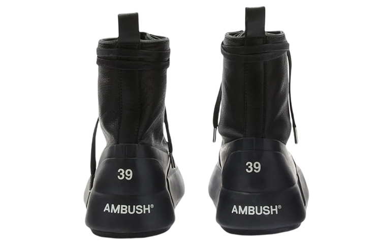 Shop (W) 앰부쉬 x 나이키 덩크 하이 "블랙 레더" BWIE002S22MAT0011000
