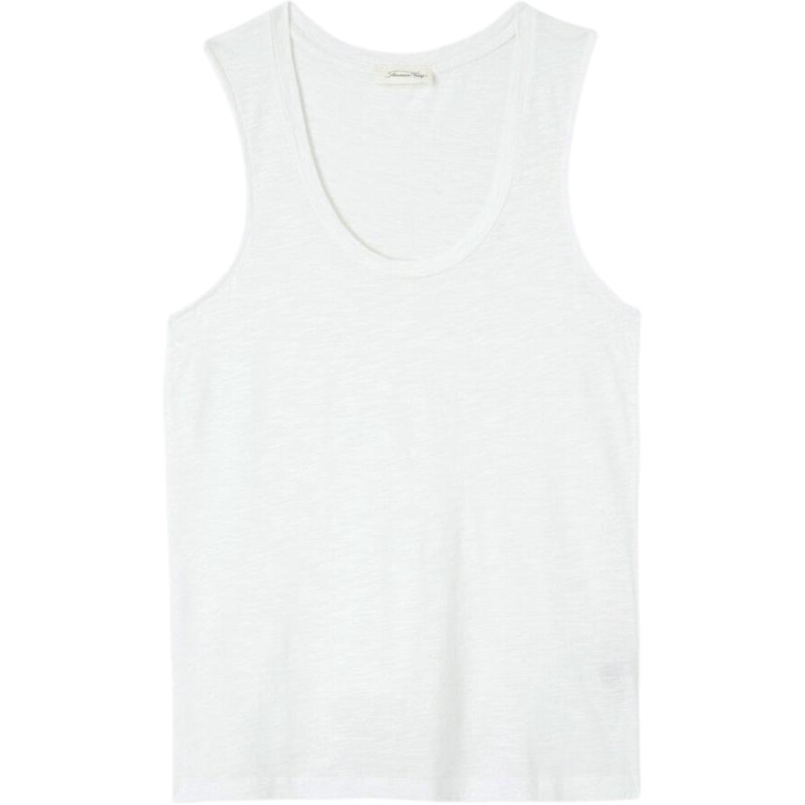 (Women) American Vintage FW24 Jacksonville White Sleeveless Soft Tank Top JAC47H24-BLANC