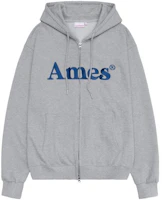 (Women) AMES WORLDWIDE Basic Logo Grey Zip-Up Hoodie AM2EFUM481AGR (Women) AMES WORLDWIDE Basic Logo Grey Zip-Up Hoodie AM2EFUM481AGR