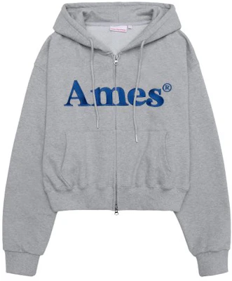(Women) AMES WORLDWIDE Basic Logo Grey Zip-Up Hoodie AM2EFUM481AGR Order (Women) AMES WORLDWIDE Basic Logo Grey Zip-Up Hoodie AM2EFUM481AGR