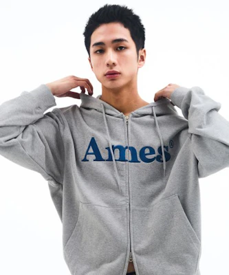 (Women) AMES WORLDWIDE Basic Logo Grey Zip-Up Hoodie AM2EFUM481AGR Details for (Women) AMES WORLDWIDE Basic Logo Grey Zip-Up Hoodie AM2EFUM481AGR