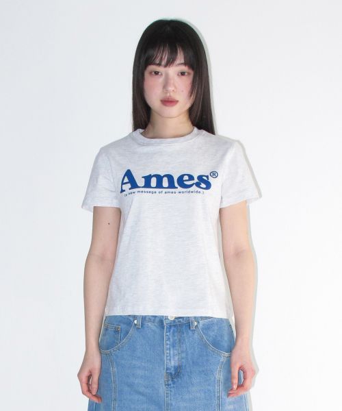 Order (Women) AMES WORLDWIDE Basic Logo T-Shirt Grey AM2DMUT511AGR