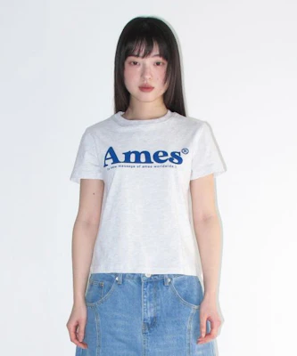 (Women) AMES WORLDWIDE Basic Logo T-Shirt Grey AM2DMUT511AGR Order (Women) AMES WORLDWIDE Basic Logo T-Shirt Grey AM2DMUT511AGR
