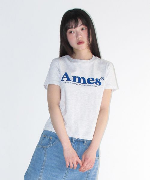 Details for (Women) AMES WORLDWIDE Basic Logo T-Shirt Grey AM2DMUT511AGR