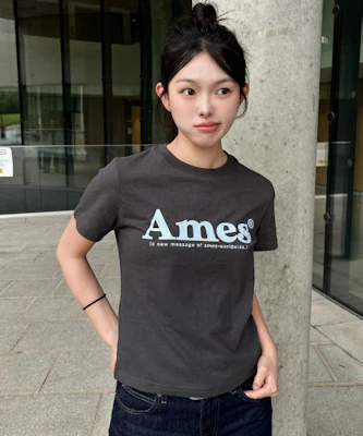 (Women) AMES WORLDWIDE Basic Logo Tee Charcoal AM2EMUT510ACH Buy (Women) AMES WORLDWIDE Basic Logo Tee Charcoal AM2EMUT510ACH