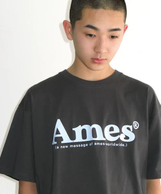 (Women) AMES WORLDWIDE Basic Logo Tee Charcoal AM2EMUT510ACH 4