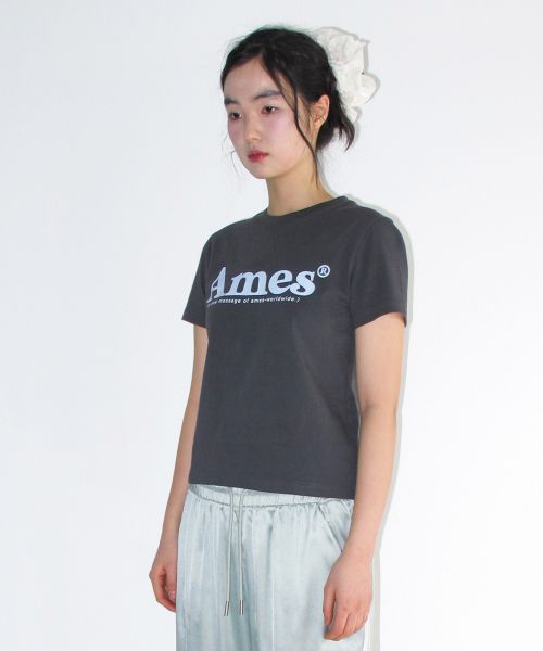 Shop (Women) AMES WORLDWIDE Basic Logo Tee Charcoal AM2EMUT510ACH