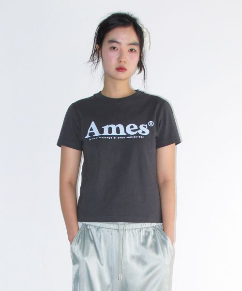 Details for (Women) AMES WORLDWIDE Basic Logo Tee Charcoal AM2EMUT510ACH