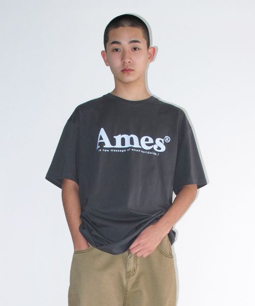 Sizing (Women) AMES WORLDWIDE Basic Logo Tee Charcoal AM2EMUT510ACH