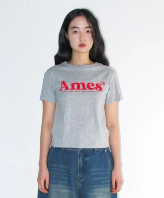 (Women) AMES WORLDWIDE Basic Logo Tee Grey AM2EMUT510AGR Shop (Women) AMES WORLDWIDE Basic Logo Tee Grey AM2EMUT510AGR