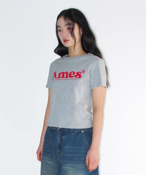 Details for (Women) AMES WORLDWIDE Basic Logo Tee Grey AM2EMUT510AGR