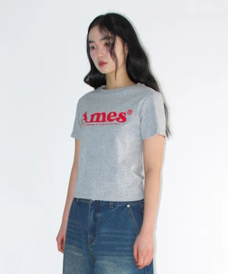 (Women) AMES WORLDWIDE Basic Logo Tee Grey AM2EMUT510AGR Details for (Women) AMES WORLDWIDE Basic Logo Tee Grey AM2EMUT510AGR