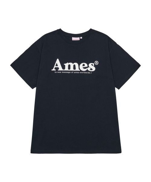 Order (Women) AMES WORLDWIDE Basic Logo Tee Navy (White Logo) AM2EMUT510ANW