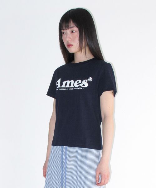 Details for (Women) AMES WORLDWIDE Basic Logo Tee Navy (White Logo) AM2EMUT510ANW