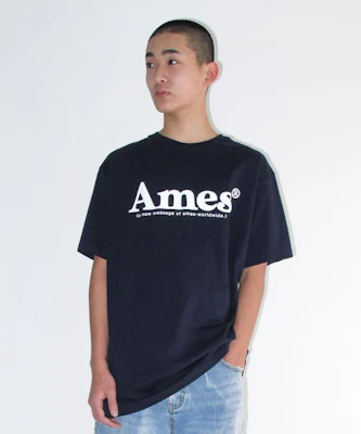 (Women) AMES WORLDWIDE Basic Logo Tee Navy (White Logo) AM2EMUT510ANW 1