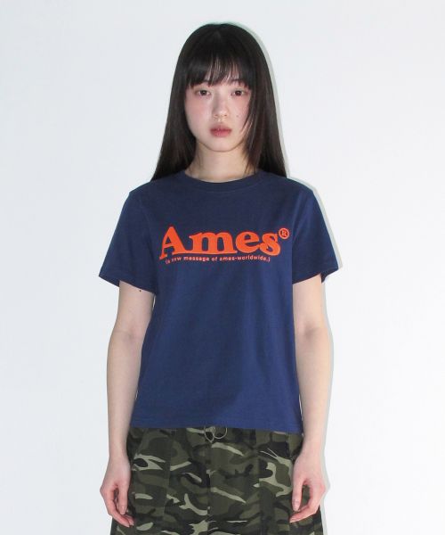 Order (Women) AMES WORLDWIDE Basic Logo Tee Navy AM2EMUT510ANV