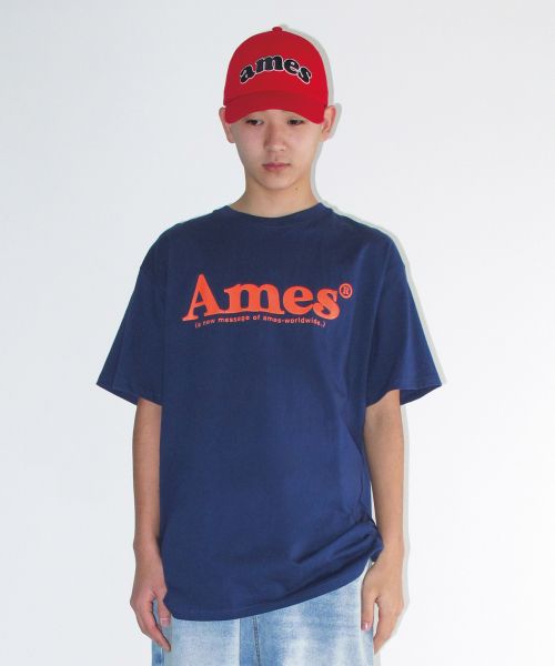 Lookbook (Women) AMES WORLDWIDE Basic Logo Tee Navy AM2EMUT510ANV