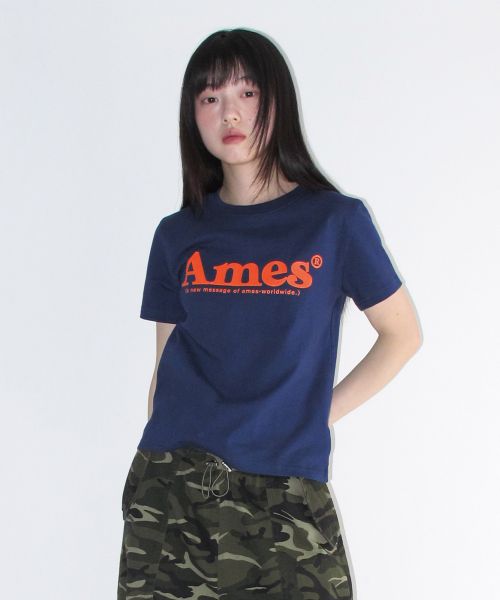Details for (Women) AMES WORLDWIDE Basic Logo Tee Navy AM2EMUT510ANV