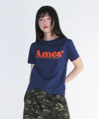 (Women) AMES WORLDWIDE Basic Logo Tee Navy AM2EMUT510ANV Details for (Women) AMES WORLDWIDE Basic Logo Tee Navy AM2EMUT510ANV