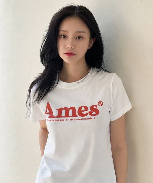 Buy (Women) AMES WORLDWIDE Basic Logo Tee White AM2EMUT510AWH
