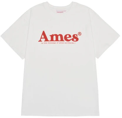 (Women) AMES WORLDWIDE Basic Logo Tee White AM2EMUT510AWH 4
