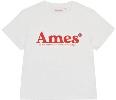 (Women) AMES WORLDWIDE Basic Logo Tee White AM2EMUT510AWH 5