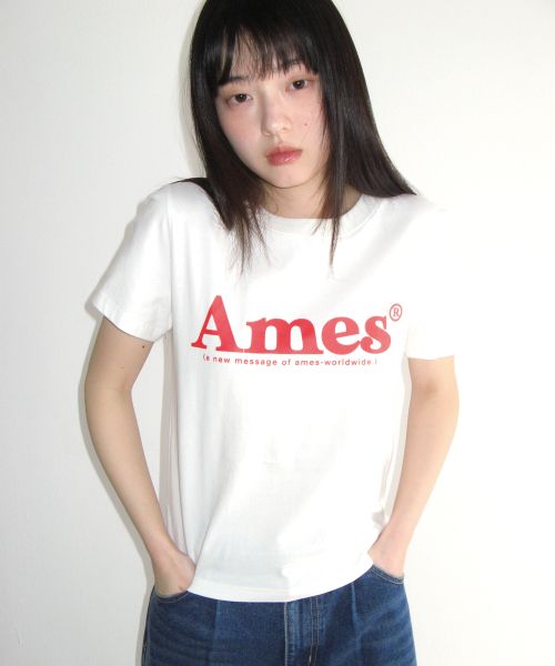 Order (Women) AMES WORLDWIDE Basic Logo Tee White AM2EMUT510AWH