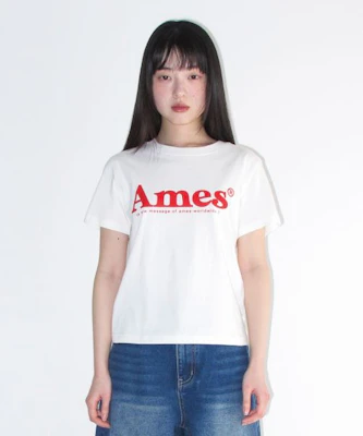 (Women) AMES WORLDWIDE Basic Logo Tee White AM2EMUT510AWH Shop (Women) AMES WORLDWIDE Basic Logo Tee White AM2EMUT510AWH