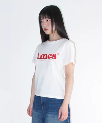 (Women) AMES WORLDWIDE Basic Logo Tee White AM2EMUT510AWH Details for (Women) AMES WORLDWIDE Basic Logo Tee White AM2EMUT510AWH