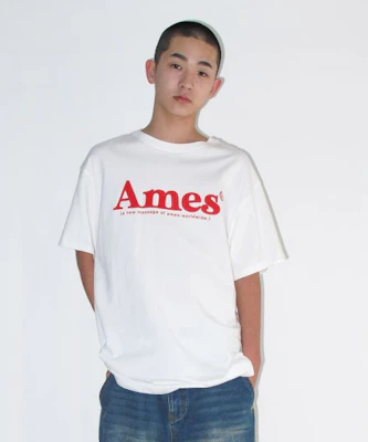 (Women) AMES WORLDWIDE Basic Logo Tee White AM2EMUT510AWH 1