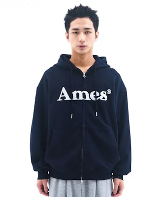 (Women) AMES WORLDWIDE Basic Logo Zip-Up Hoodie Navy AM2EFUM481ANV Sizing (Women) AMES WORLDWIDE Basic Logo Zip-Up Hoodie Navy AM2EFUM481ANV