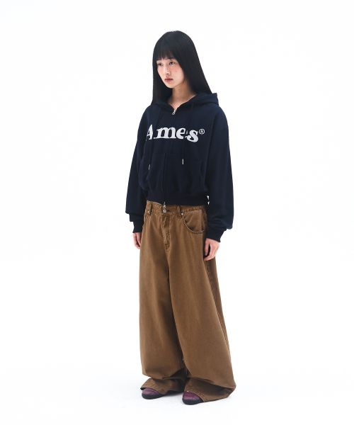 Cheap (Women) AMES WORLDWIDE Basic Logo Zip-Up Hoodie Navy AM2EFUM481ANV