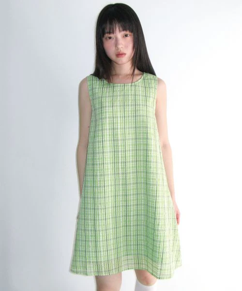 women-ames-worldwide-check-layered-green-dress-am-2-gsfpa-92-agn
