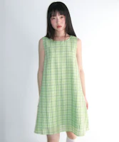 (Women) AMES WORLDWIDE Check Layered Green Dress AM2GSFPA92AGN (Women) AMES WORLDWIDE Check Layered Green Dress AM2GSFPA92AGN
